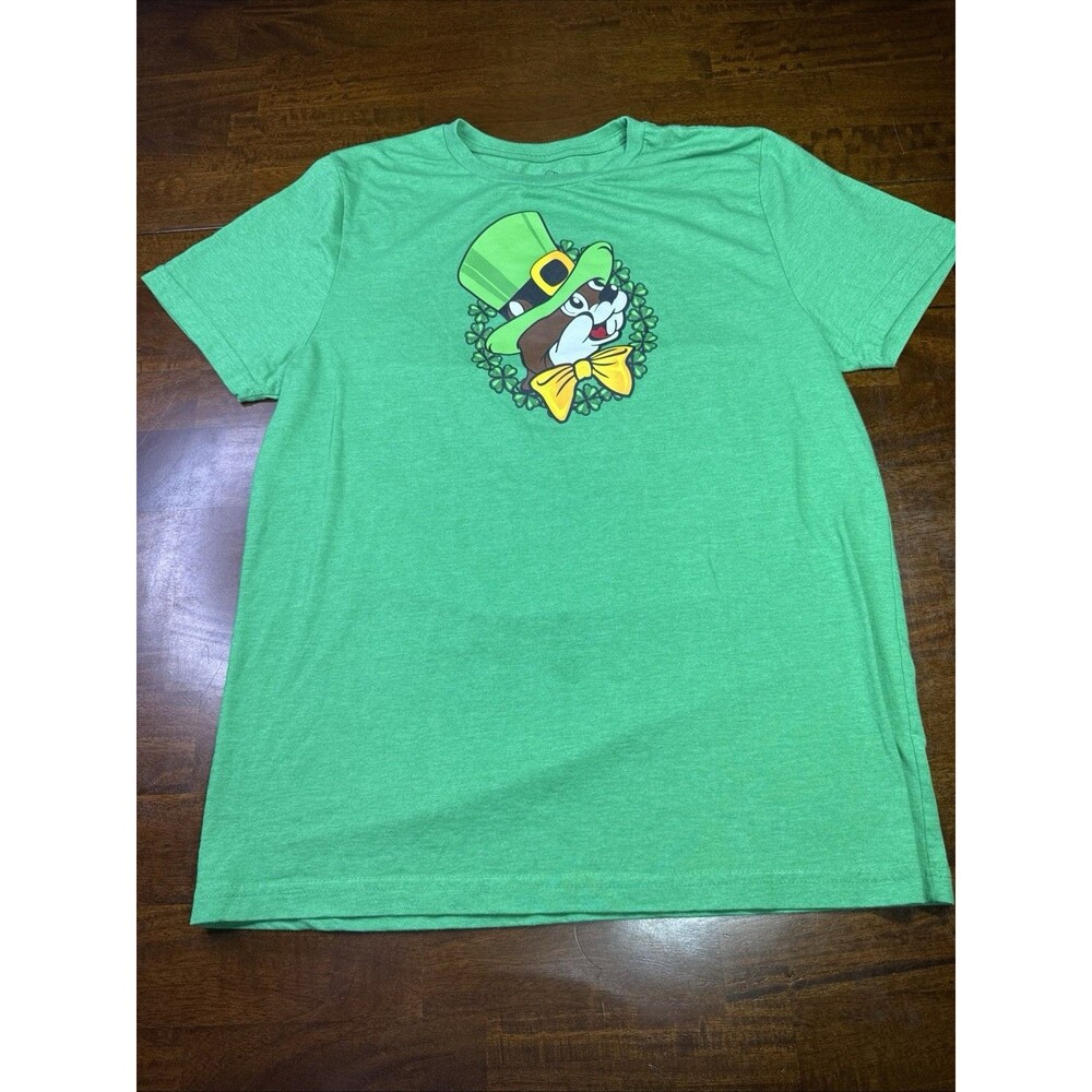 Bucs Mens L Green St Patricks Day Graphic Tee Shirt Double Sided Who Needs Luck